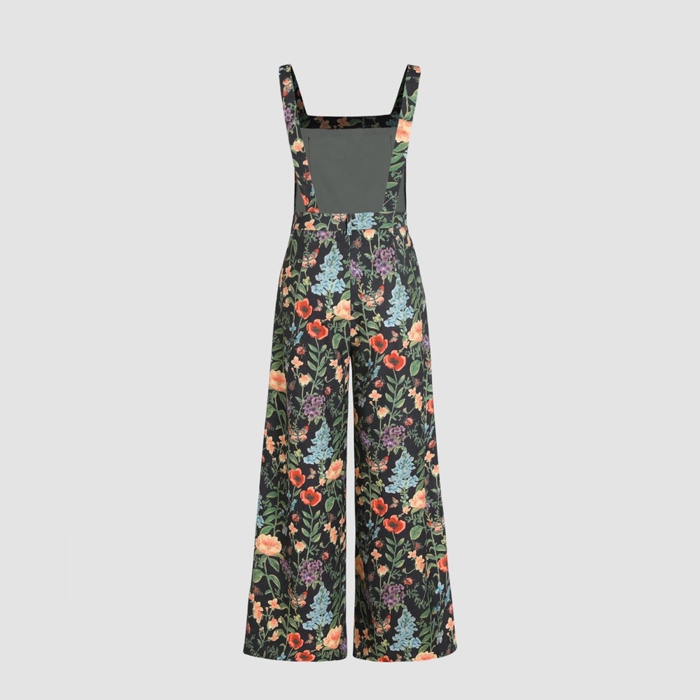 Cider LIGHTWEIGHT CORDUROY FLORAL BUTTON WIDE LEG JUMPSUIT XL SW2-7 - Picture 7 of 14